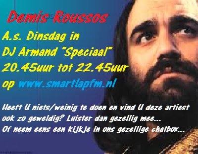 Ook fan van Demi roussos ???? Kom dan dinsdagavond luisteren bij smartlapfm.nl