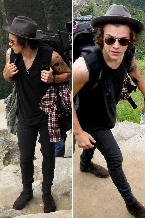 Henriksofthair's tweet image. Here we go a new superhero is born. He can climb Machu Picchu wearing boots. His name's @Harry_Styles 
#BootStyles