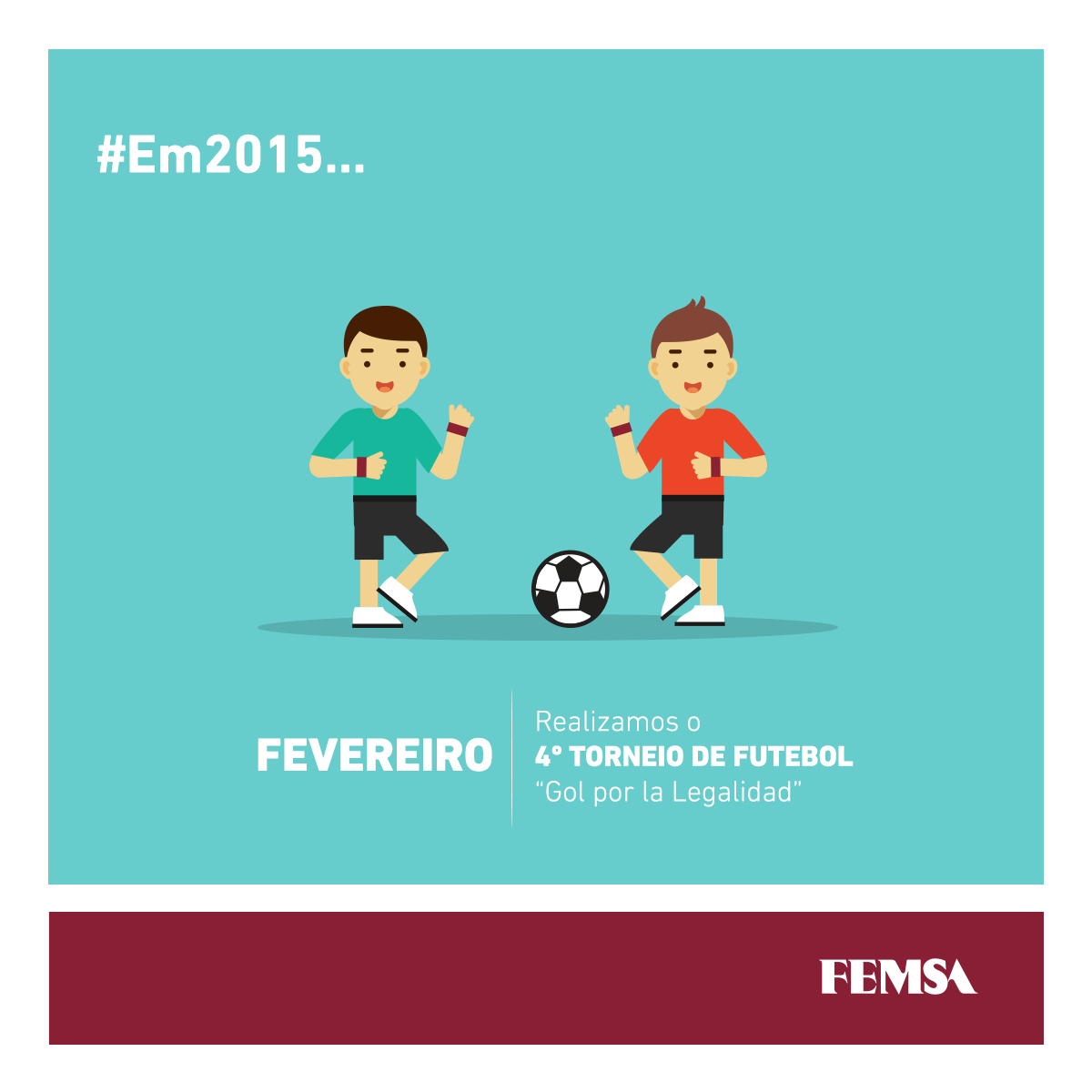 FEMSA's tweet photo. #Em2015 assim foi nosso fevereiro: 70 equipes de jovens estudantes se uniam a nosso Torneio #GolPelaLegalidade. https://t.co/4dl2RZM8vb
