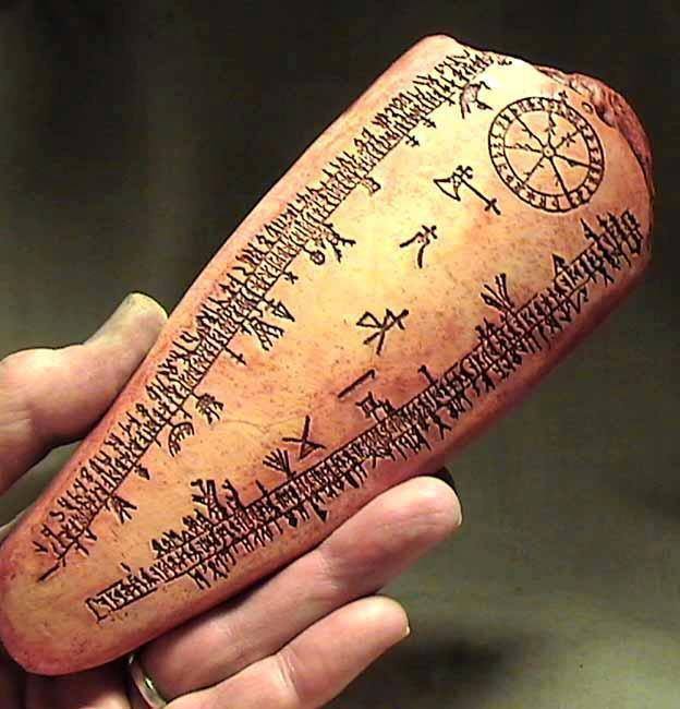 ANCIENT VIKING RUNE STONE LUNAR CALENDAR 1000 AD Norway