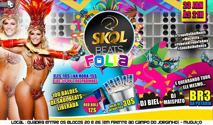 Social_Muca's tweet photo. Dia 23 Skol Beats Folia 1.0 ingressos a venda 👌😉🍻🎈🎈🎈💃💃💃💃 https://t.co/o2NXIkr9PA