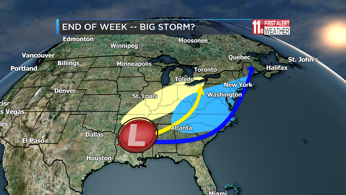 Ryan_Wichman's tweet photo. Monday's Forecast in 3 Images, PLUS my thoughts on a big storm potential later this week: https://t.co/zgidal8Sne https://t.co/wCfWo8IgZR