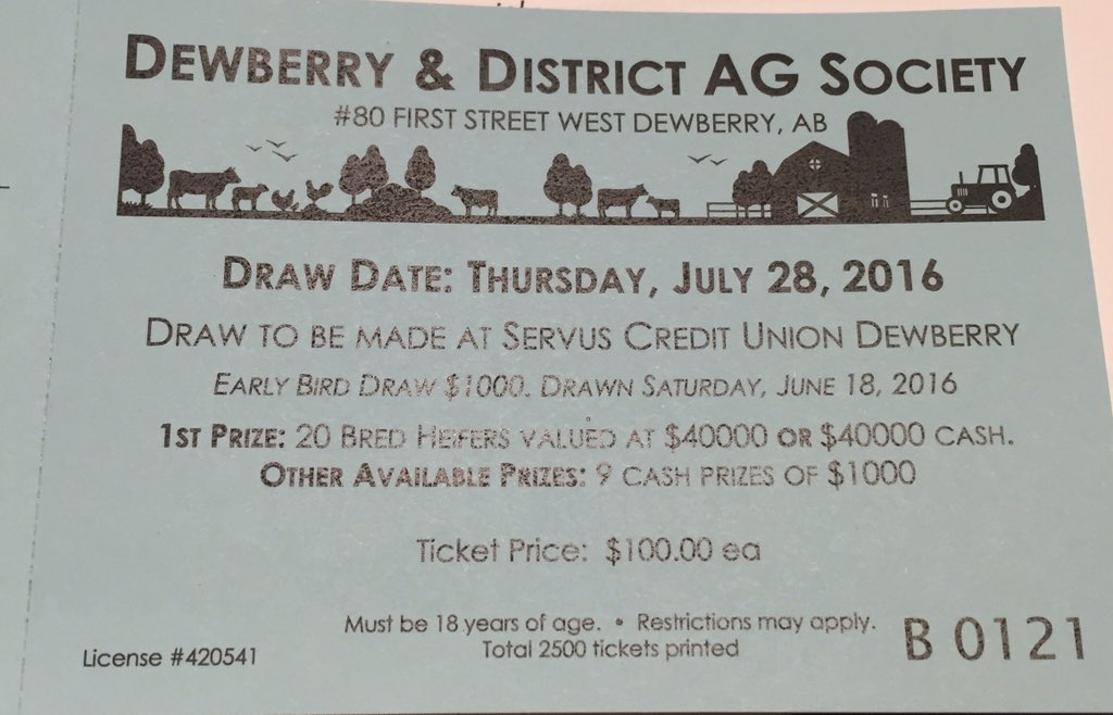 DewberryAg's tweet photo. 2016 Bred Heifer Lotto. Early bird draw of $1000. Grand prize of 20 bred heifers or $40000. Plus 9 draws of $1000 https://t.co/znBuby655X