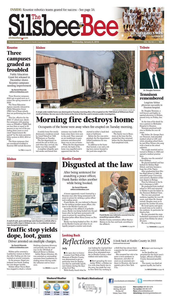 The Silsbee Bee The January 6 16 Issue Is Available T Co Qvgdgmkntn