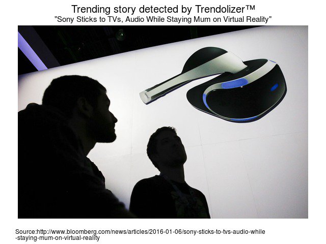 Virtualitizer's tweet image. Sony Sticks to TVs, Audio While Staying Mum on #VirtualReality #SonyCorp. virtualreality.trendolizer.com/2016/01/sony-s…