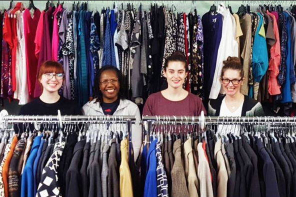 DFSRegina's tweet photo. Volunteers at our weekly inventory night! #dressforsuccessregina #volunteer #inventorynight #organize https://t.co/UTWIuEZWe2