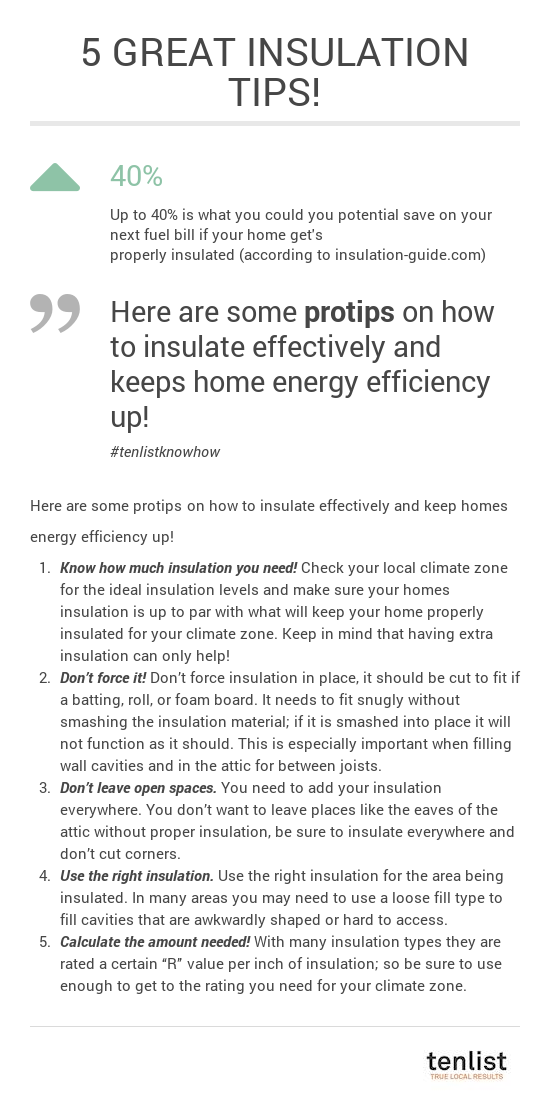 TenList10's tweet photo. 5 Great Insulation Tips!  #transformationtuesday #tenlist #infographic #insulation #insulationtips #home #tuesday https://t.co/fnRzmZgGZq
