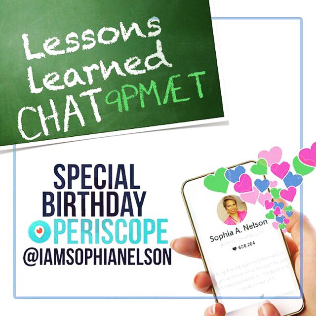 TheWomanCodePB's tweet image. Join @IAMSophiaNelson 9pmET/8CT for a special birthday chat! 20 #lifelessonslearned to help you #START2016 right!