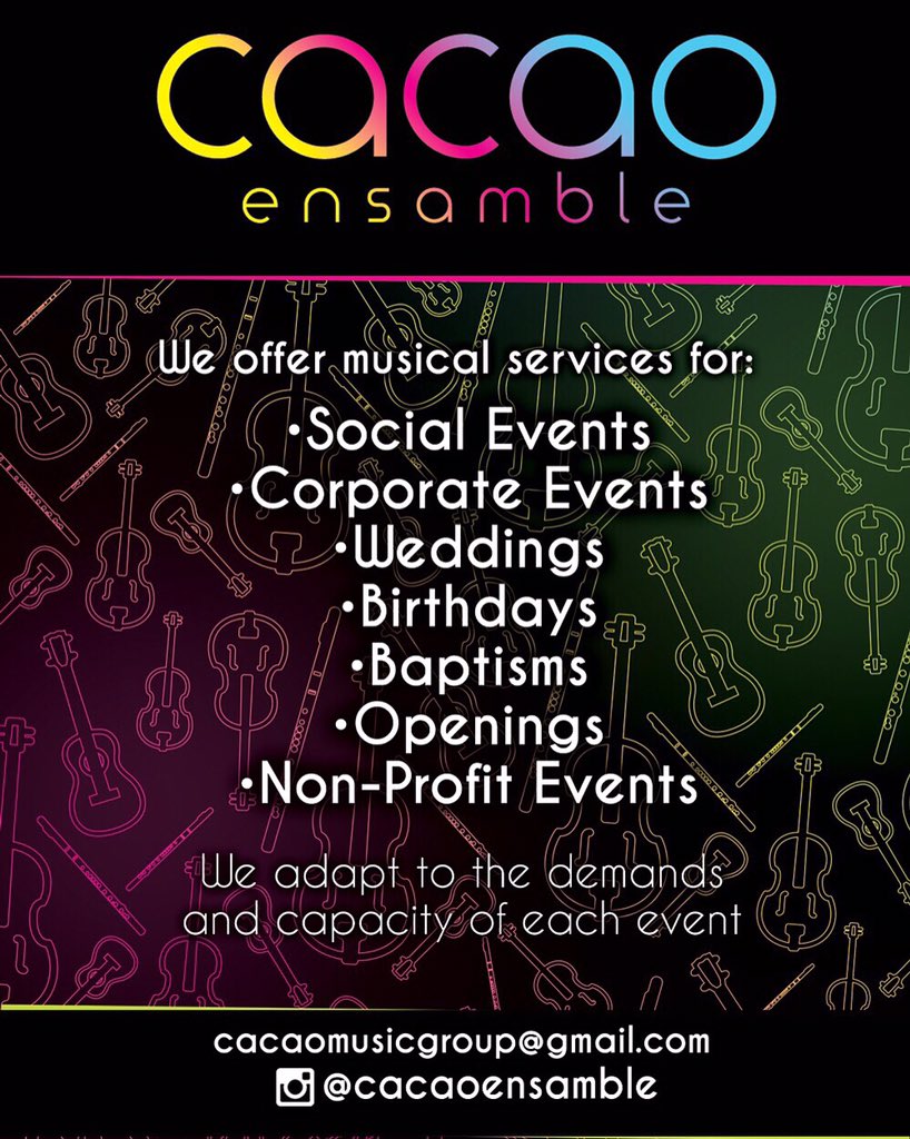 #CacaoEnsamble #weddings #party #events #music #Miami #Houston #ny #sanfrancisco #orlando #tampa