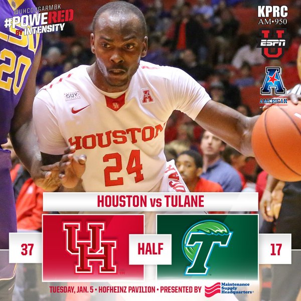 SPORTalkHouston's tweet photo. HALFTIME
The Coogs are all over Tulane 37-17. D Pollard leading the way for Houston with 13 pts.

#GoCoogs https://t.co/vLWMae2FNL