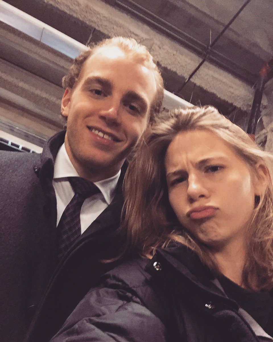 Post bag with <a href="/88PKane/">Patrick Kane</a> He don't smile often. Only when baby surprises him after an OT win. Love you Shugga Kane