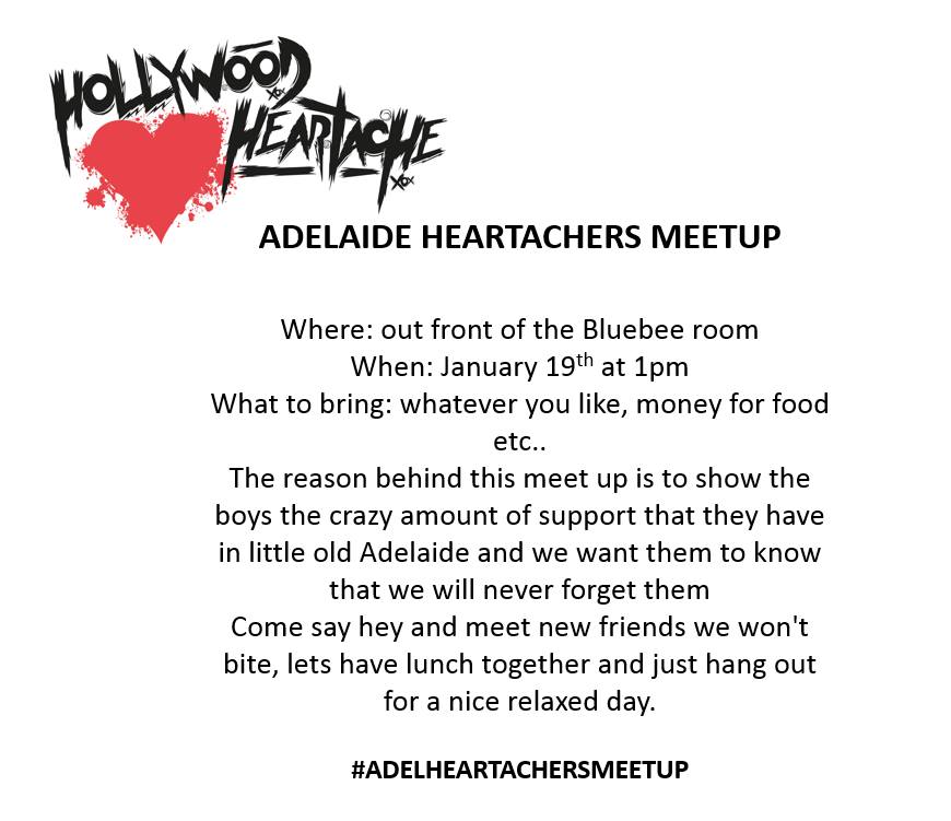 zia_clarke's tweet photo. So a couple friends and myself organised this meet up thing in Adelaide for HH fans.. come say hi
@Adelheartachers https://t.co/rI5VsDjCuU