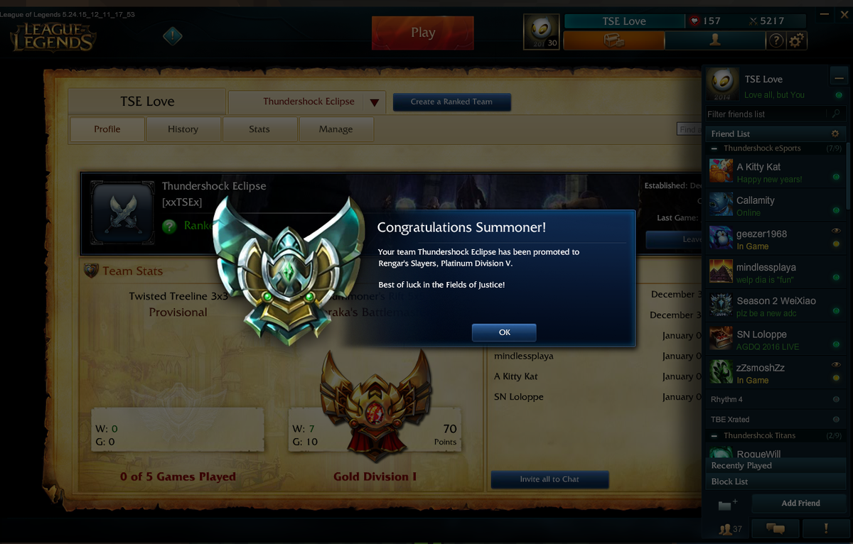 ThundershockLol's tweet photo. Little Later then expected but eclipse Got Plat! On our Way to Diamond! @SNCavele @SNPerf @DWBoned https://t.co/th9fzysfUE