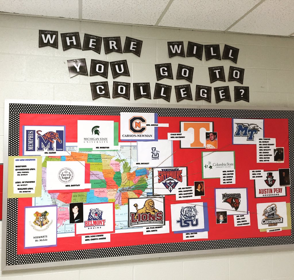 Giving our Ss a chance 2 c where their Ts went to college &amp;think abt where they will go. #pride #TheMiddle #dawgtags