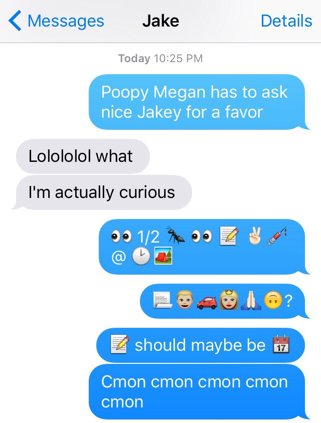 megan8oswald's tweet photo. Night convos with Jake 😂😂😂 brb ded https://t.co/slDS5Og91V