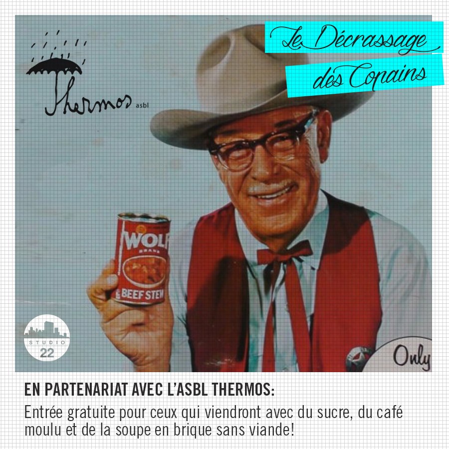 Le #Cadran partenaire de l'asbl Thermos #Liège : vendredi, entrée gratuite contre denrées non périssables :)