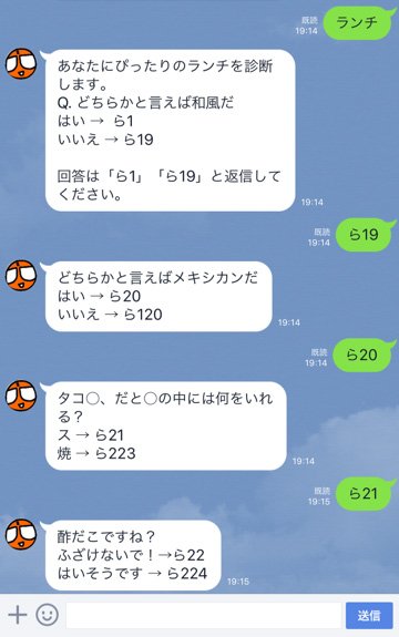 デイリーポータルz Lineのトーク機能をゲームブック的に使ったランチ診断です デイリーポータルzのlineアカウントはこちらから T Co Rlqlsjisme T Co Lrdmubxc18 Twitter