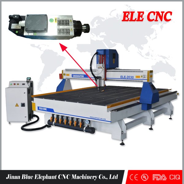 elecncrouter's tweet image. ELE2030 cnc router with 4.5kw Italy HSD air cooling spindle and 5.5kw Taiwan DELTA inverter, DSP control, heavy duty