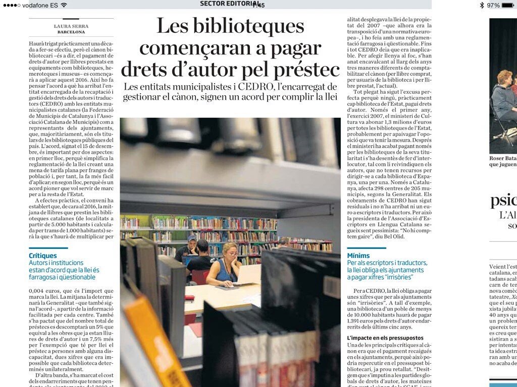 bibliotequescat's tweet photo. Acord per a la gestió del pagament dels drets d'autor a @bibliotequescat, via @diariARA https://t.co/qJDbkdehVW https://t.co/KPJX2cgA7g