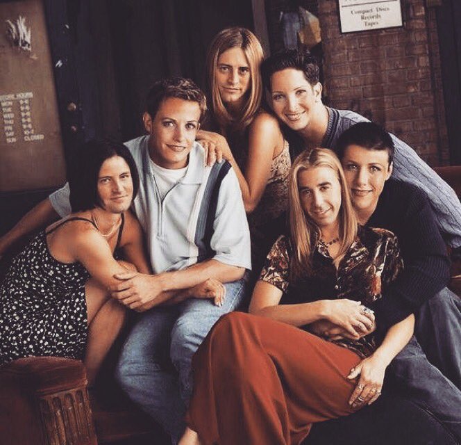 HYPHENHYPHEN's tweet photo. How to turn "friends"´characters into lesbians #friends #joke #FaceSnap #gay #cool #rachael #love #grlpwr https://t.co/2bxVAc5Vvo