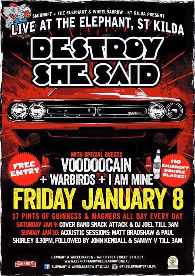 This Friday we'll be playing with <a href="/destroyshe/">Destroy She Said</a>