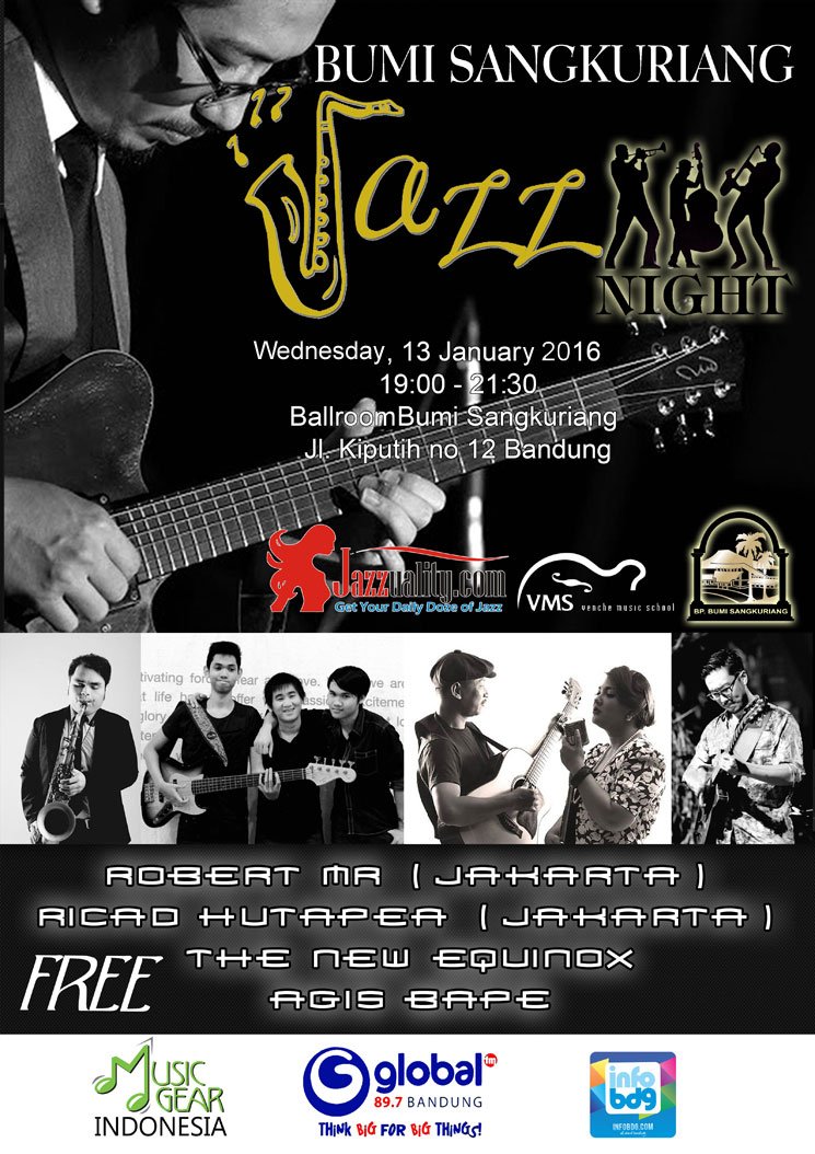 Jazzuality's tweet photo. .@bumisangkuriang Jazz Night Wed 13Jan,FREE! w/ @RicadHutapea @robertmr @agisbape NewEquinox https://t.co/eL1mu0CiTF https://t.co/gu23AYUQIS