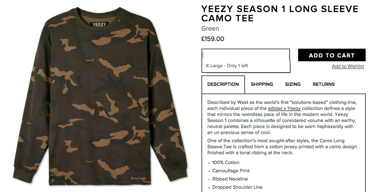 yeezy season 1 camo tee