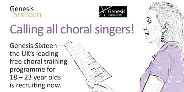 TheSixteen's tweet photo. @MrsMusicology Genesis Sixteen applications close 15 Jan! Please help us spread the word! https://t.co/mTXEtrqChb https://t.co/iYY9FJsIqr
