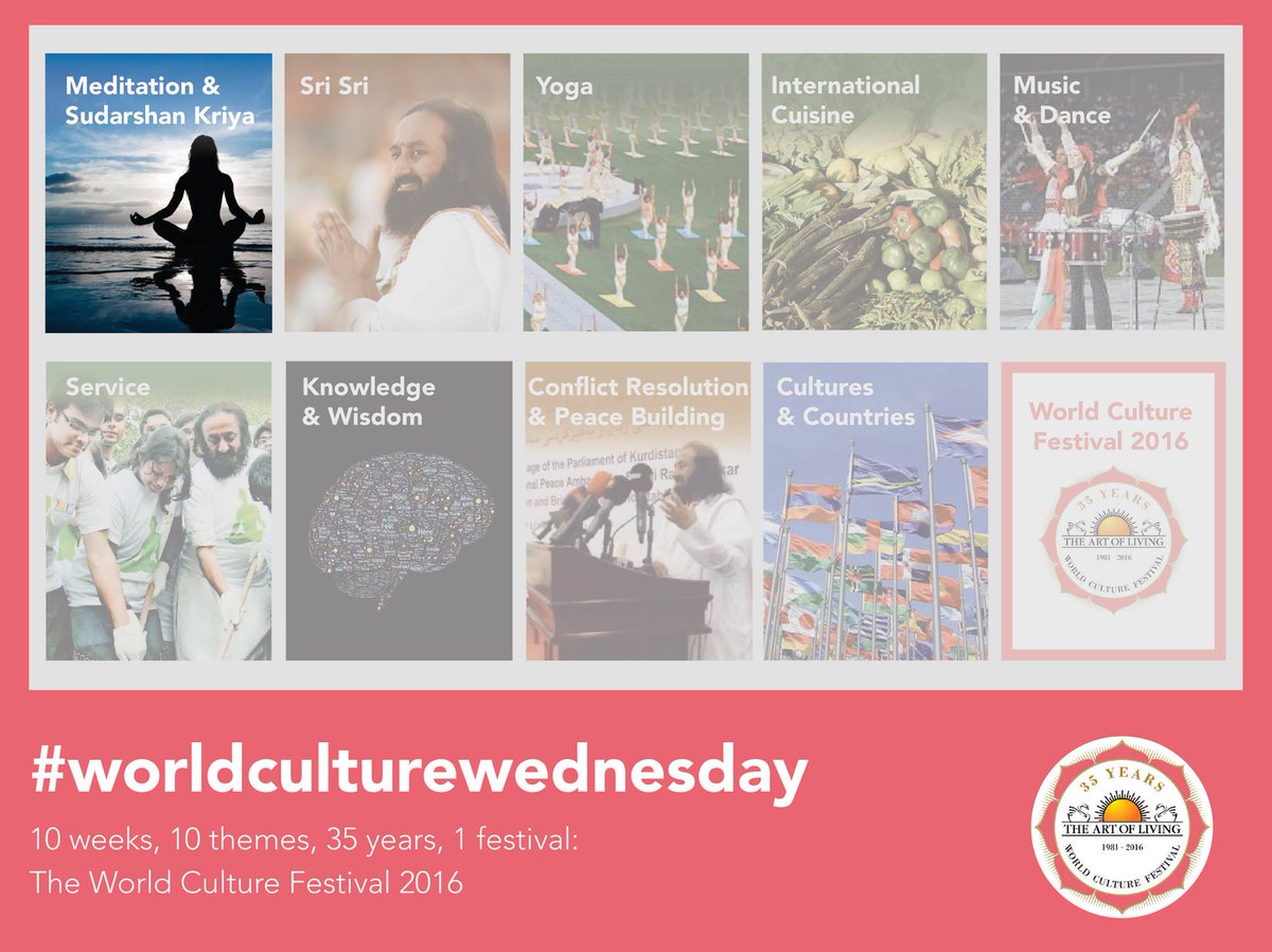 ArtOfLivingUK's tweet photo. 10weeks 10themes!! #WCF in March. Launching #WorldCultureWednesday a week full of themed meditations and knowledge https://t.co/JHzabP7JUg