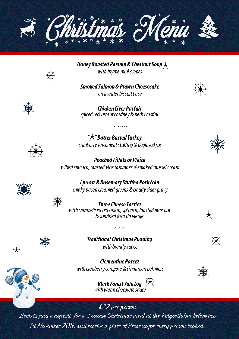 Polgooth_inn's tweet photo. Call us enthusiastic but here's this years Christmas menu ready for you to book your 2016 Party. https://t.co/SoQPUf36Bl