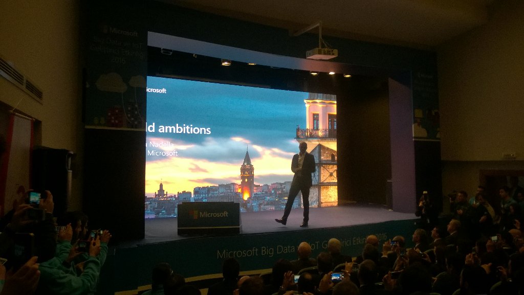 hasretsoysall's tweet photo. @satyanadella is on the stage! Had a chance to introduce him our @imaginecup project! Amazing! #msptr #msftimagine https://t.co/XJu2f0EPwR