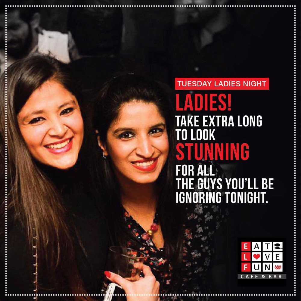 Elfcafebar's tweet photo. First Ladies night of the year!
#ladiesnight #elfcafe #delhi #hkv #New Year #happynewyear https://t.co/xXIAoCRG75