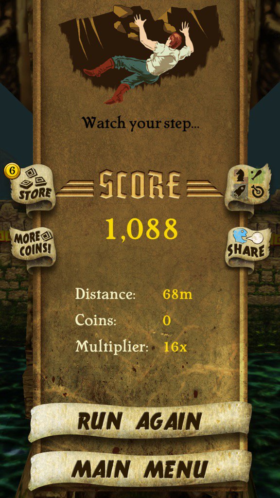 OmerJamshid's tweet photo. I got 1,088 points while escaping from demon monkeys. Beat that! https://t.co/PKM72Y4Mnp #TempleRunm https://t.co/rmaH7Ex9es