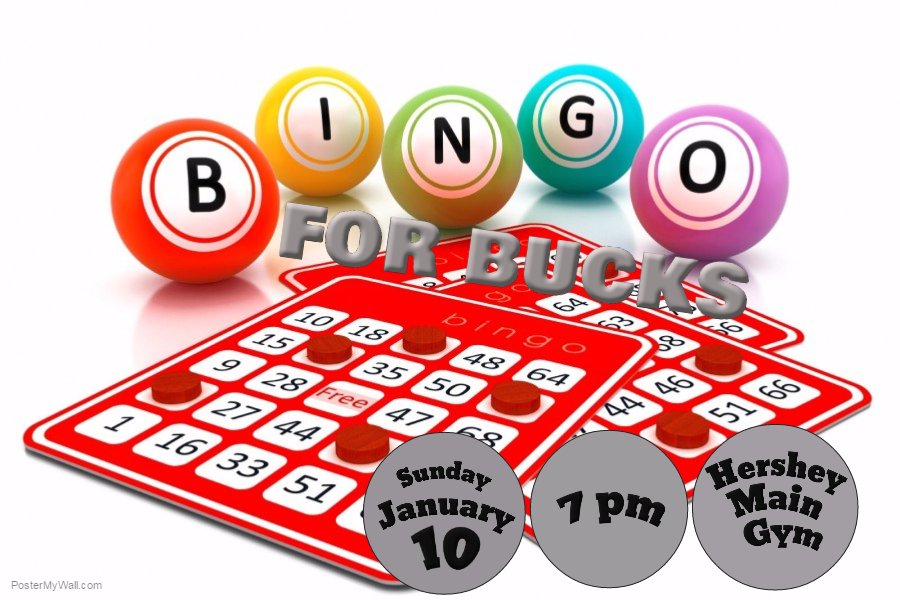 trineosa's tweet photo. Bingo for Bucks. Lots of prizes. Sunday. 7 p.m. Hershey Main Gym. #welcomeback #trineoss https://t.co/le8w75cryt