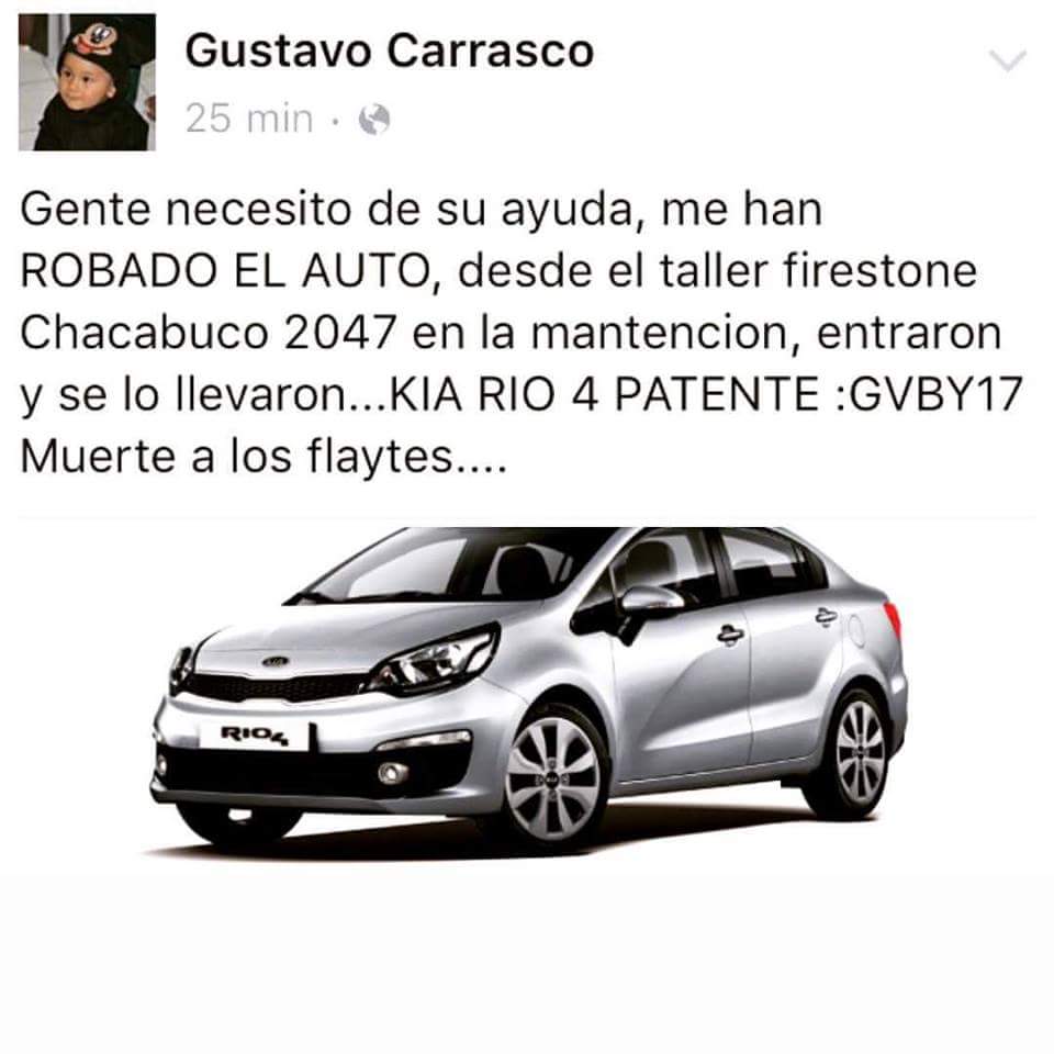 diegoceas's tweet photo. Favor RT auto robado desde taller firestone en valpo @sitiodelsuceso @reddeemergencia @JorgeCastroValp https://t.co/zqrVBMDWew