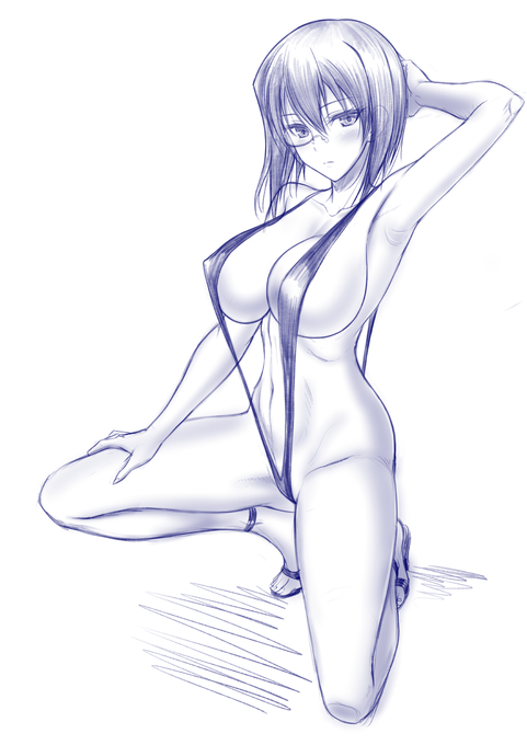 なんか腋からおっぱいのラインが気になったので再アップ
ついでに趣味のアンダーヘア差分～ 