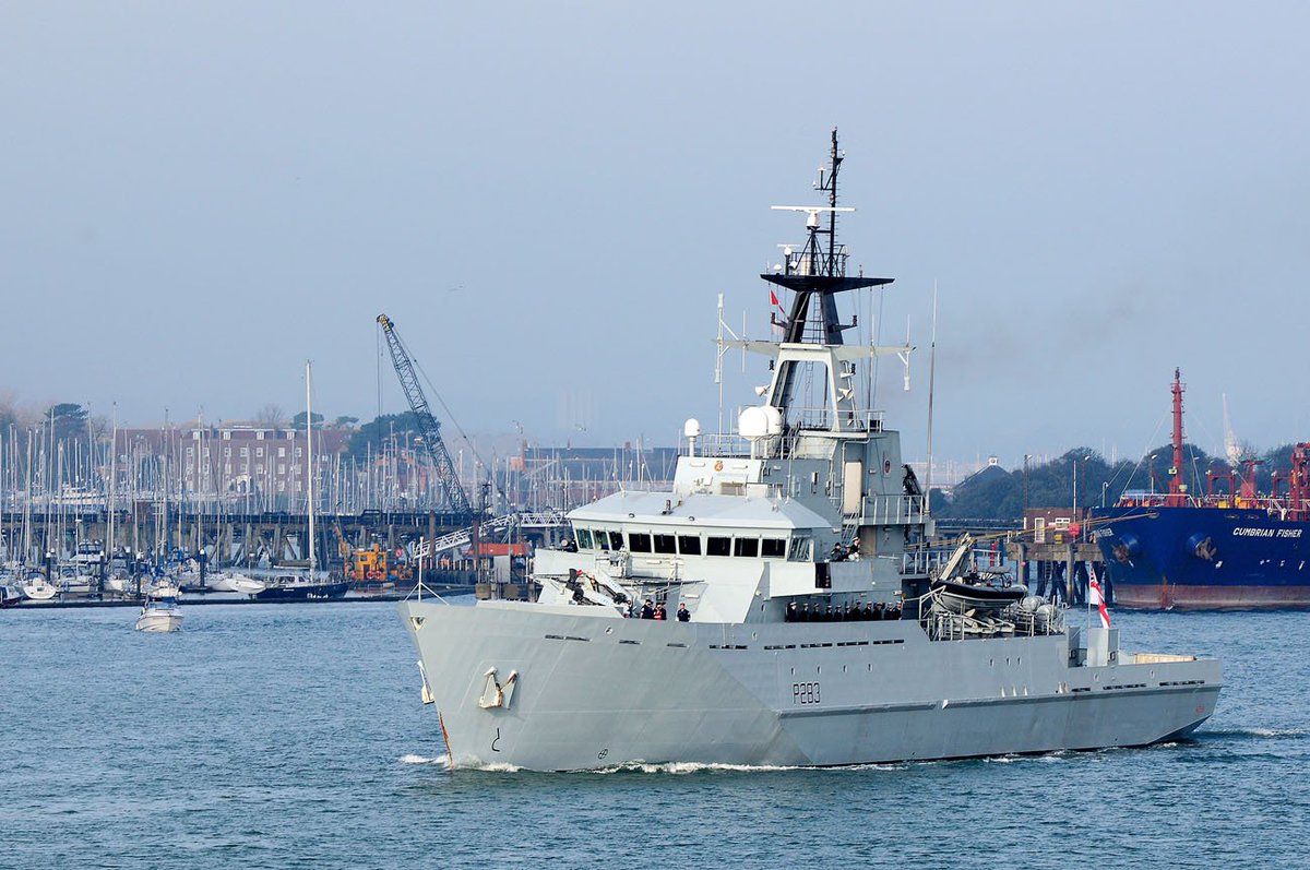 RoyalNavy's tweet photo. #HMSMersey sailed from Portsmouth today for a seven-month deployment to the North Atlantic https://t.co/T0ZS4itceF https://t.co/pRE5dXhldQ
