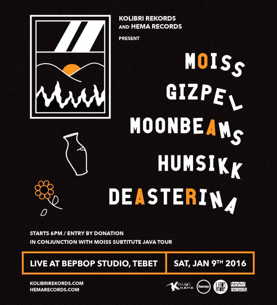 Sabtu ini ada Moiss, Gizpel, Moonbeams, Humsikk dan Deasterina di <a href="/bepbopstudio/">bepbop</a>, Tebet! Mari ramaikan!