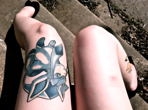 X Post From R Pokemontattoos My First Tattoo Unknown Initials By Crystal Mandrigues Cat Tattoo In Texas Pokemon