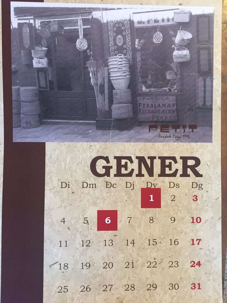 100anysPetit's tweet photo. Avui es el dia de Reis, un dia màgic. Avui un dels regals a casa dels Petit és el calendari del Centenari 1916-2016 https://t.co/IGc2ExAApr