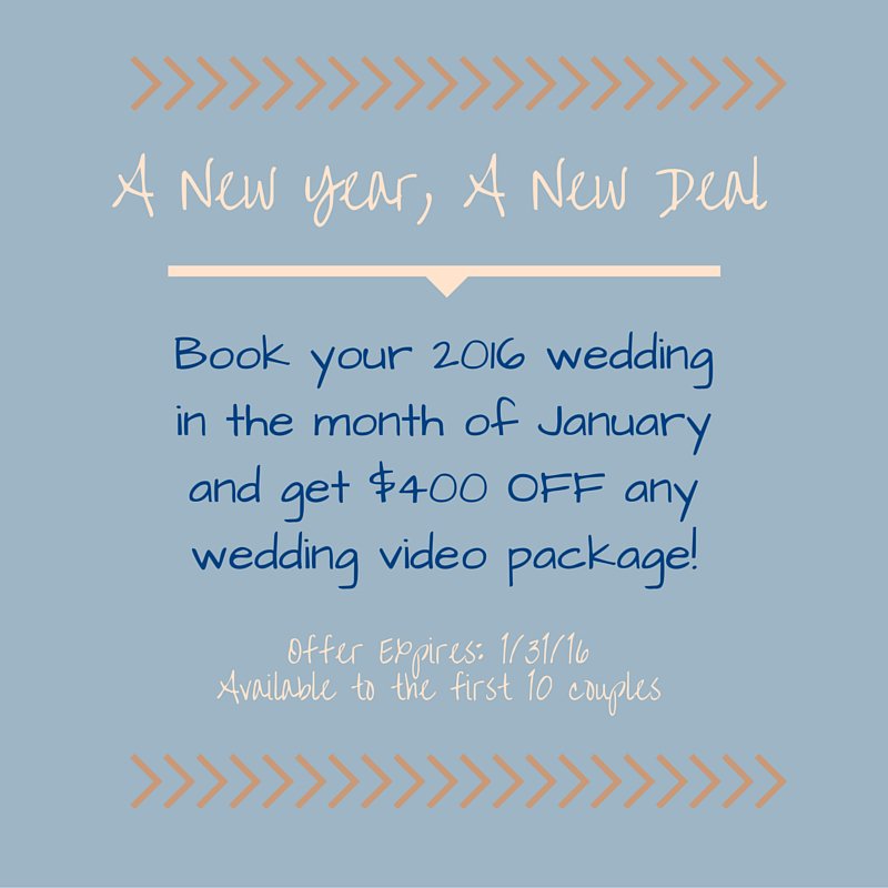 WrinkledB's tweet photo. Don't miss this deal for $400 off your wedding video! Not getting married? Tell your newly engaged friends &amp; family! https://t.co/BSyrzHXNcC