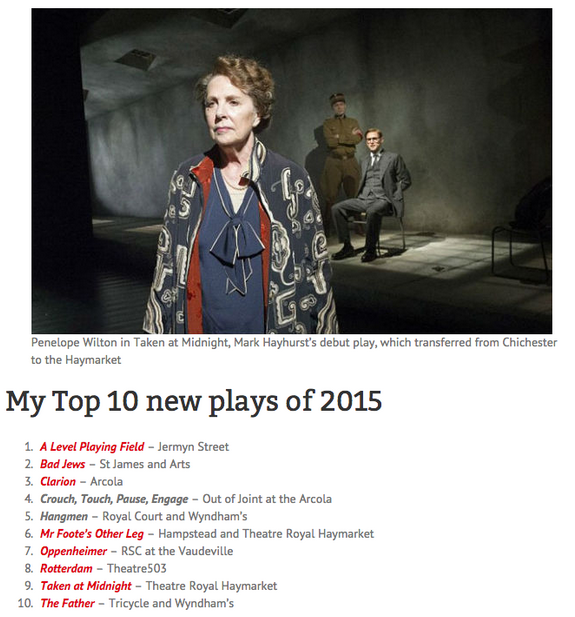mrfooteonstage's tweet photo. #DidYouKnow...our show is in @TerriPaddock's 'Top 10 New Plays of 2015'? Did #MrFootesOtherLeg feature in your 10?! https://t.co/HP8cSDzRs6