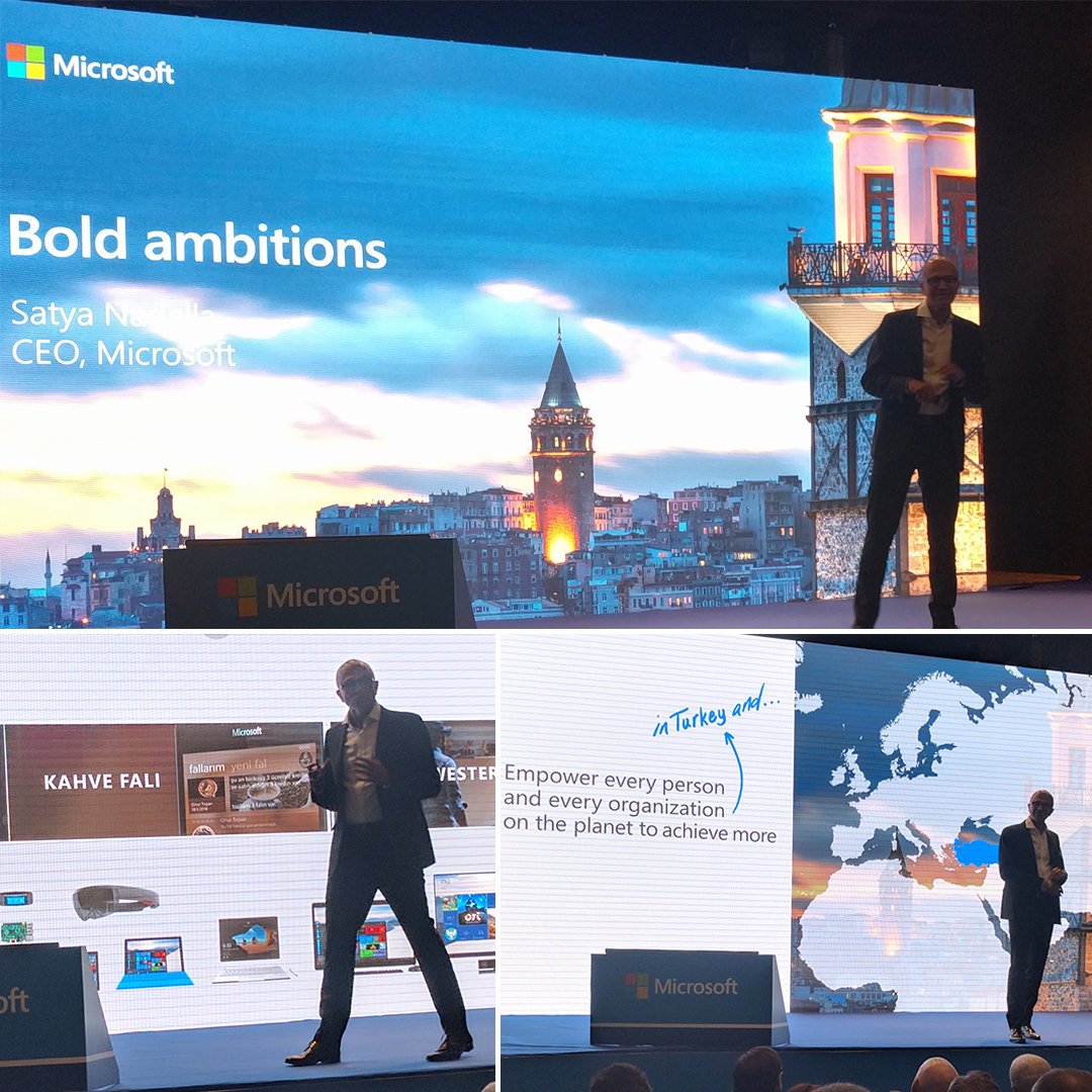 mericda's tweet photo. . @Microsoft's CEO, @satyanadella was getting local in @metu_odtu , Turkey today : ) #iot #bigdata w/@aburaktas https://t.co/3pbXF3YllT