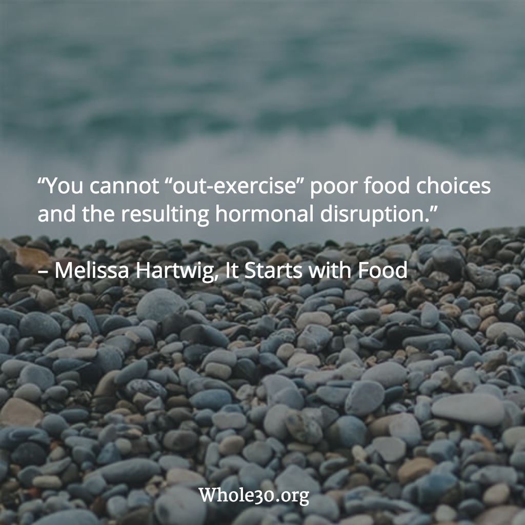 Whole30org's tweet photo. “You cannot “out-exercise” poor food choices and the resulting hormonal disruption.”
– Melissa Hartwig https://t.co/qgwVf34L8t