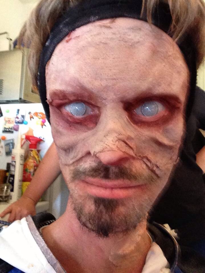 darrenpaulkent's tweet image. On set of @welcometoessex film . Proper loved slapping on the MU to become a zombie! @squeaky82 #horror #film