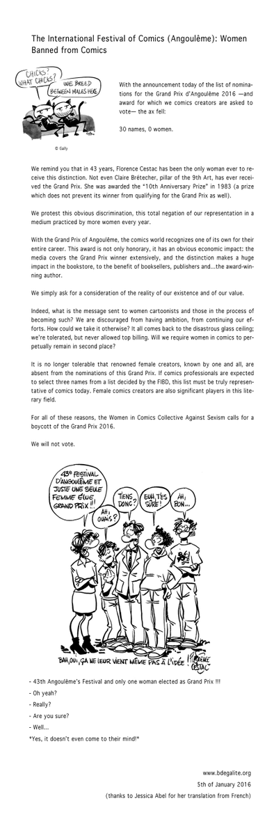 CBUGNetwork's tweet photo. Below you may find the English translation of Women in Comics Collective Against Sexism's original statement 3/3 https://t.co/Kl5KGTRv63