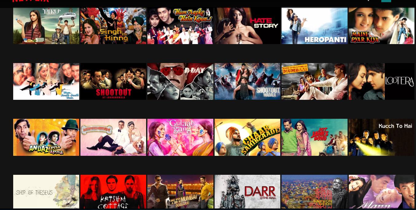 Raju PP on Twitter: "Indian Movies and TV shows on Netflix ...