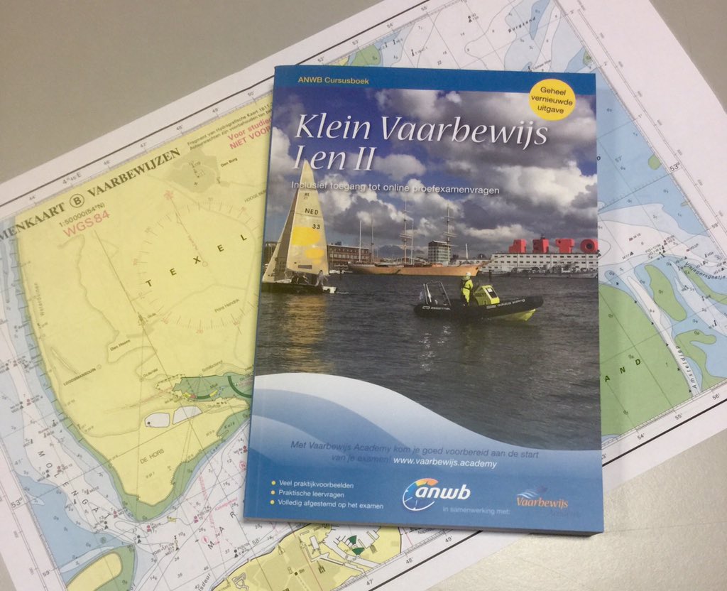 VBWAcademy's tweet image. Nu verkrijgbaar: 2e herziene druk Cursusboek Klein Vaarbewijs I en II uitgegeven ism de ANWB vaarbewijs.academy