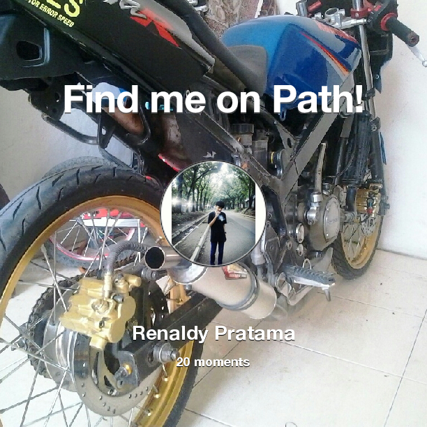Renaldysp's tweet photo. I've shared 20 memories with my friends on #Path - see them now at https://t.co/PmOAbpyJnZ! #thepersonalnetwork https://t.co/EteFSFtEnZ