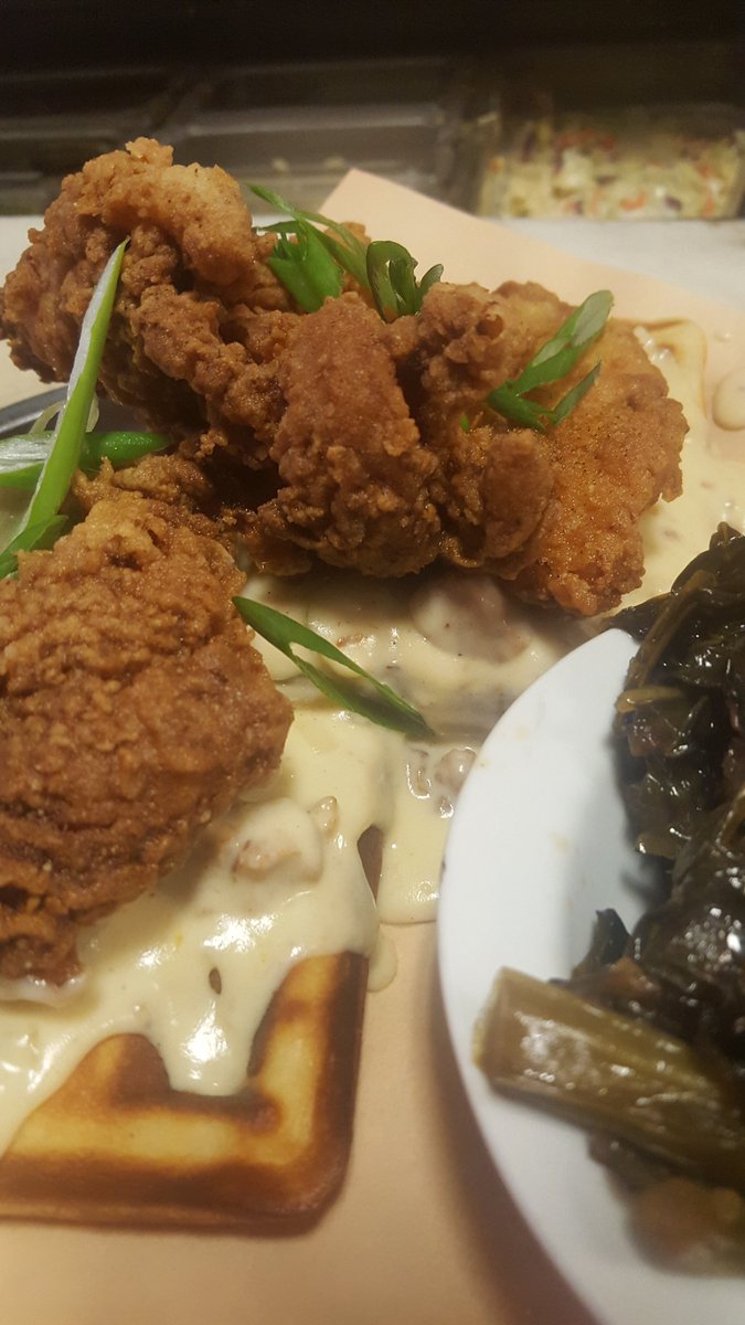 Proper chicken n waffles. All day every Wednesday! #nomaple #sausagegravyfordays